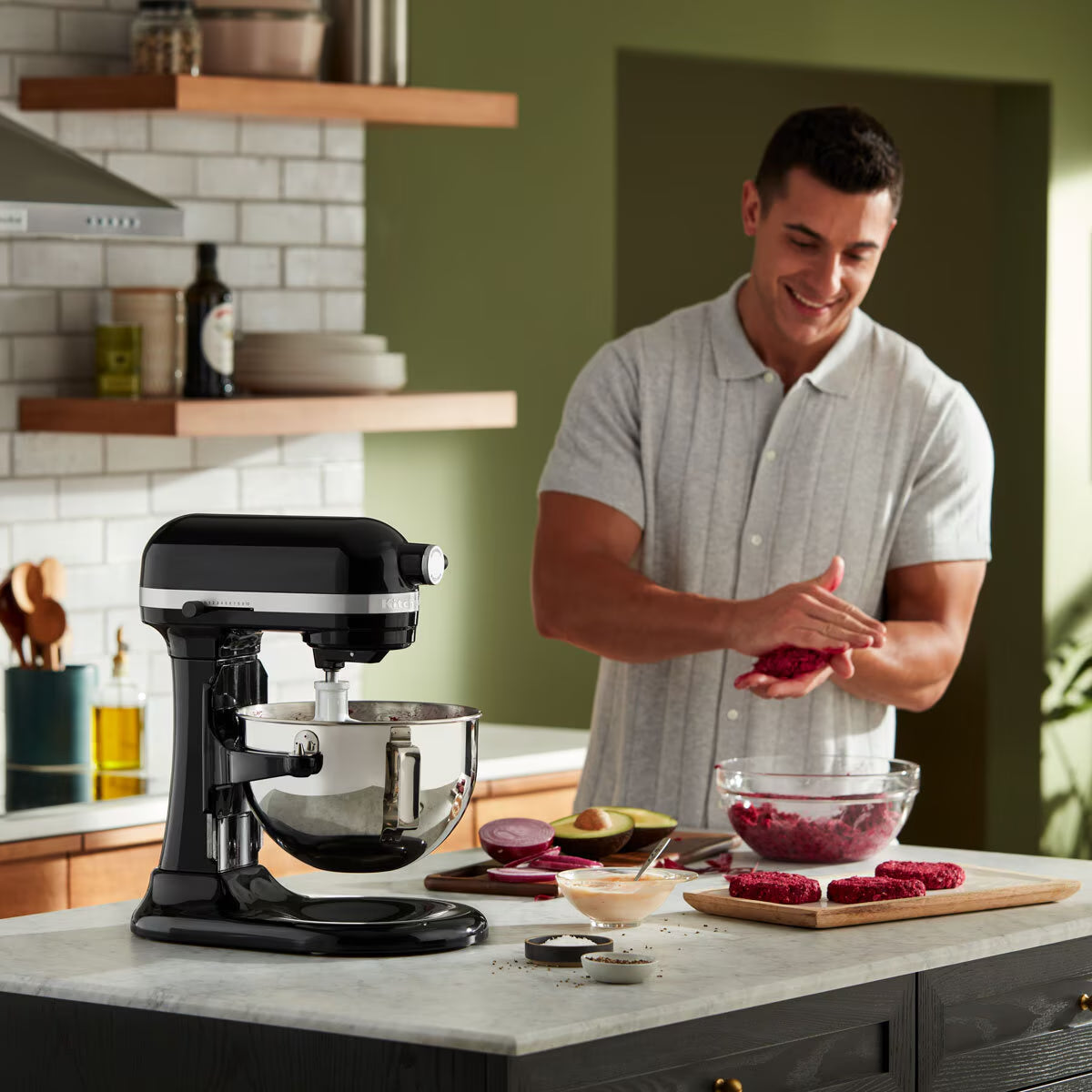 Kitchenaid Heavy Duty Stand Mixer 5.2L, Onyx Black, 5KSM55SXXBOB - Nonynana
