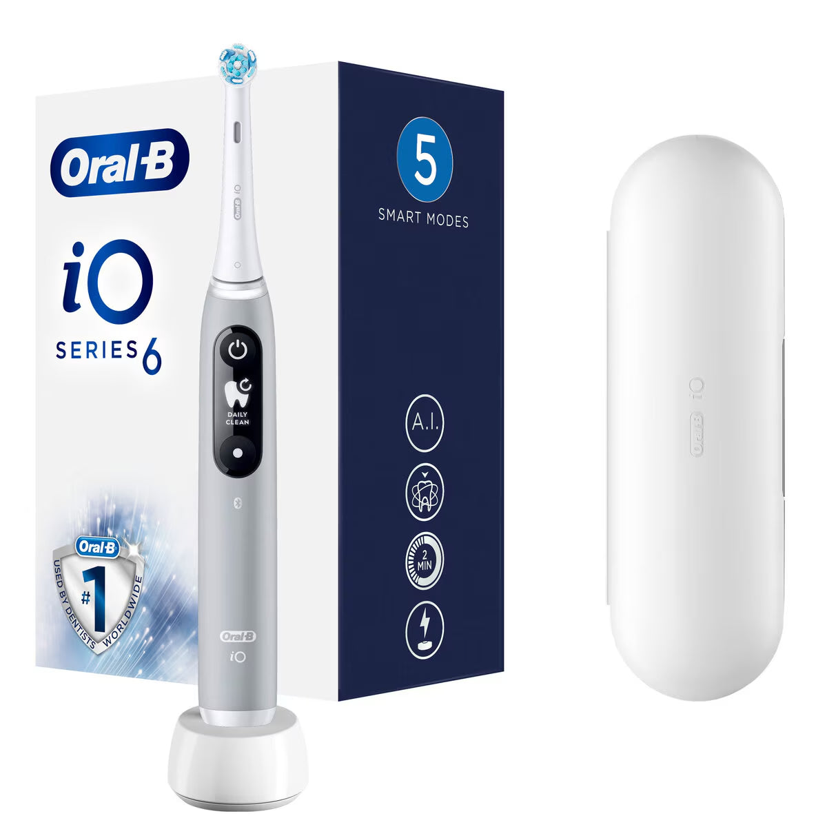 Oral-B Io Series 6 Ultimate Clean Electric Toothbrush, Grey - Nonynana