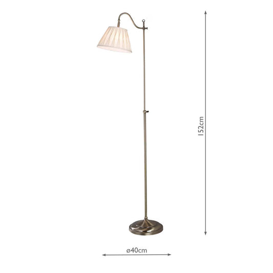 Suffolk Rise & Fall Floor Lamp with Pleated Shade