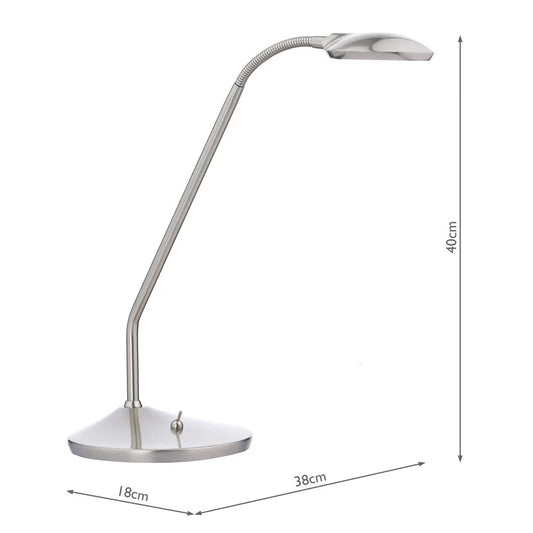 Wellington Chrome LED Task Table Lamp