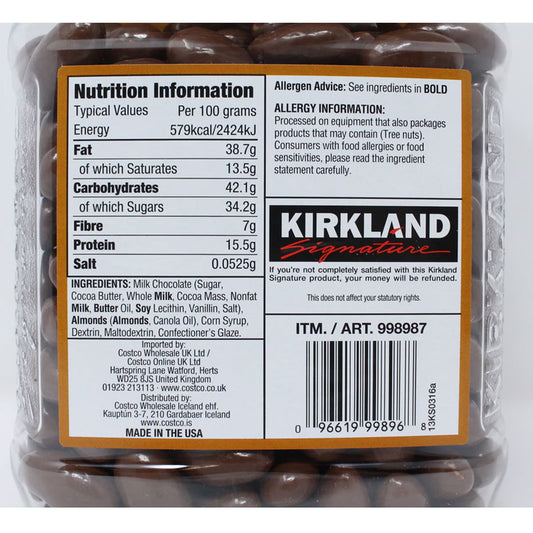 Kirkland Signature Milk Chocolate Almonds, 1.36Kg - Nonynana