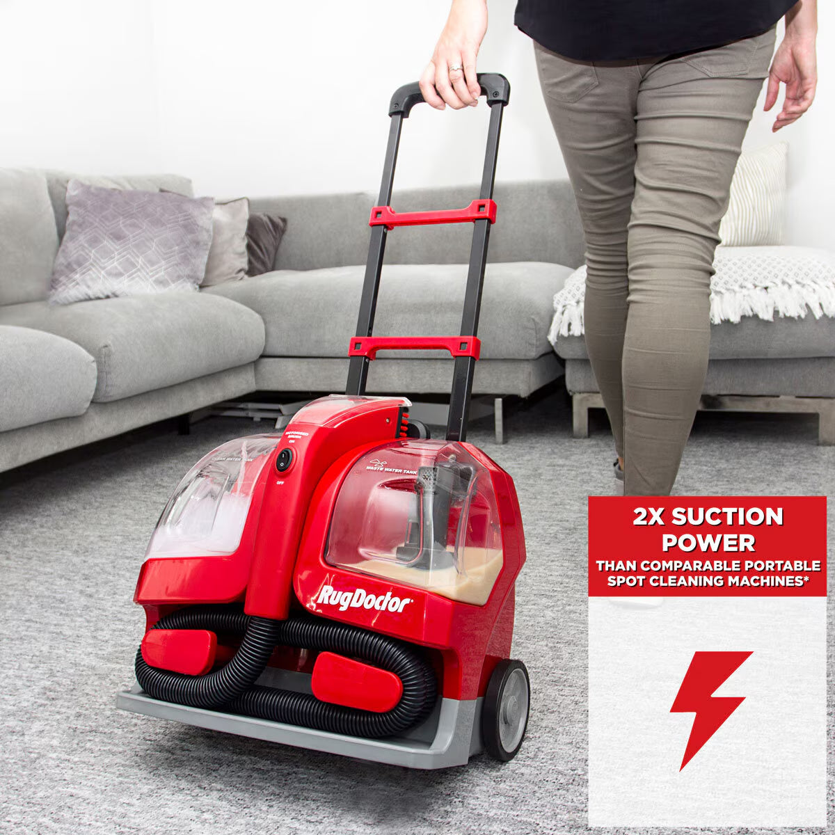 Rug Doctor Portable Spot Carpet Cleaner with 2 X 500Ml Spot Cleaning Solution