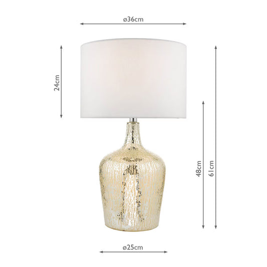 Lolek Silver Glass Dual Light Table Lamp