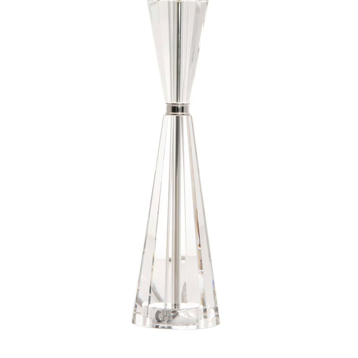 Risha Crystal Table Lamp with Ivory Faux Silk Shade