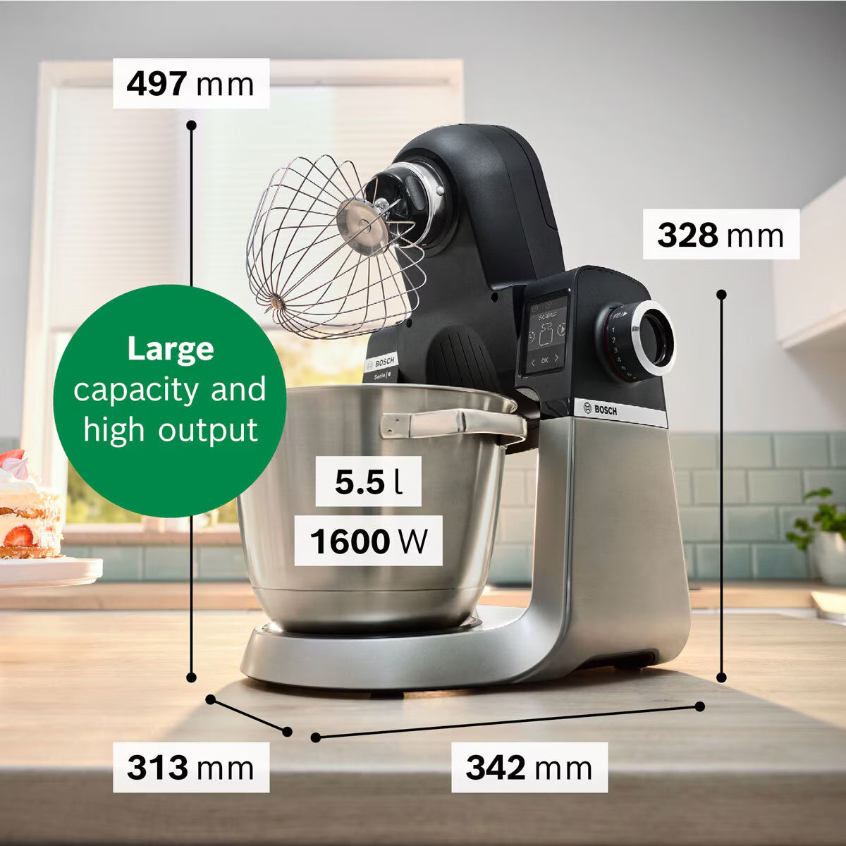 Bosch Series 6 Intelligent Sensing Integrated Scale Stand Mixer, MUMS6ZM00G - Nonynana