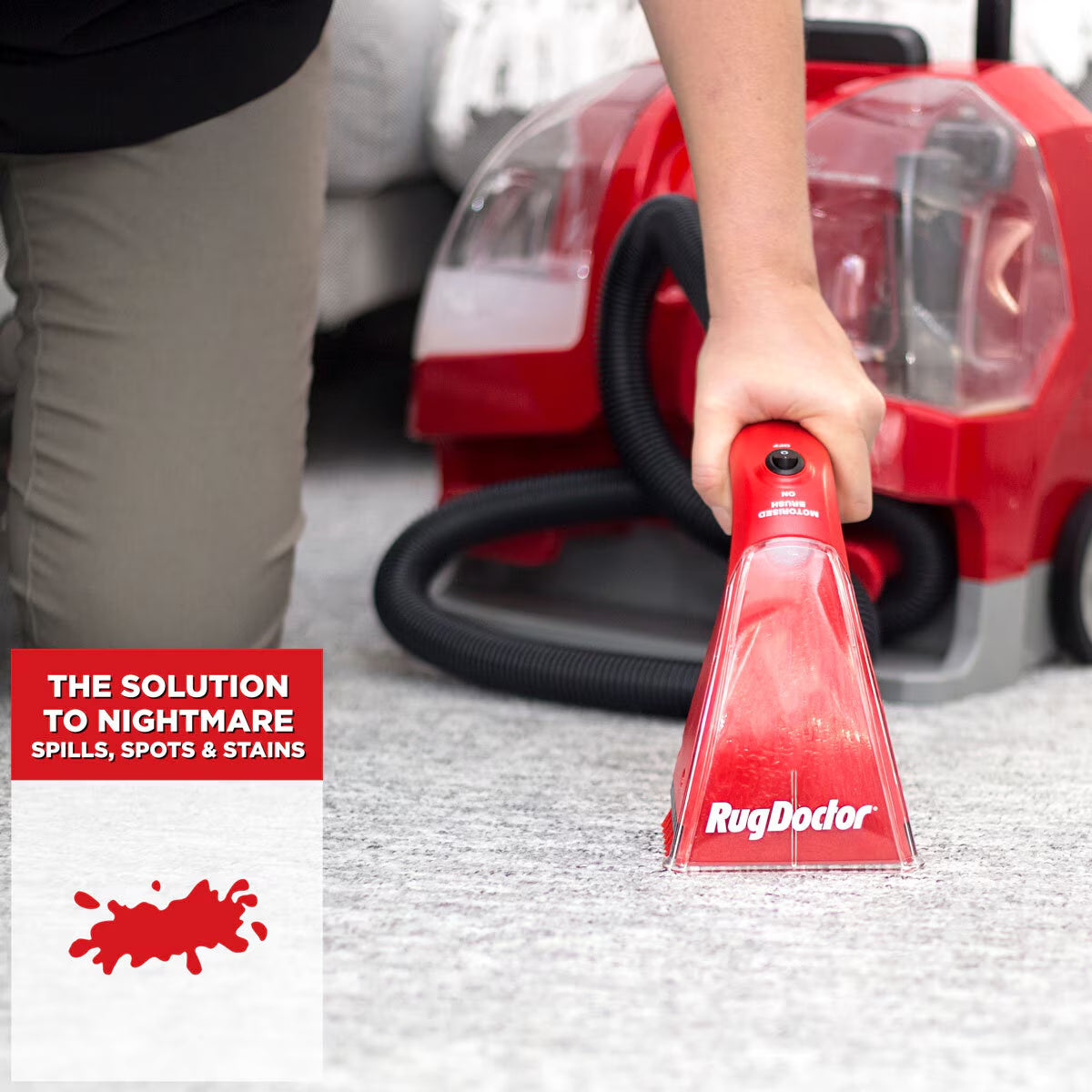 Rug Doctor Portable Spot Carpet Cleaner with 2 X 500Ml Spot Cleaning Solution