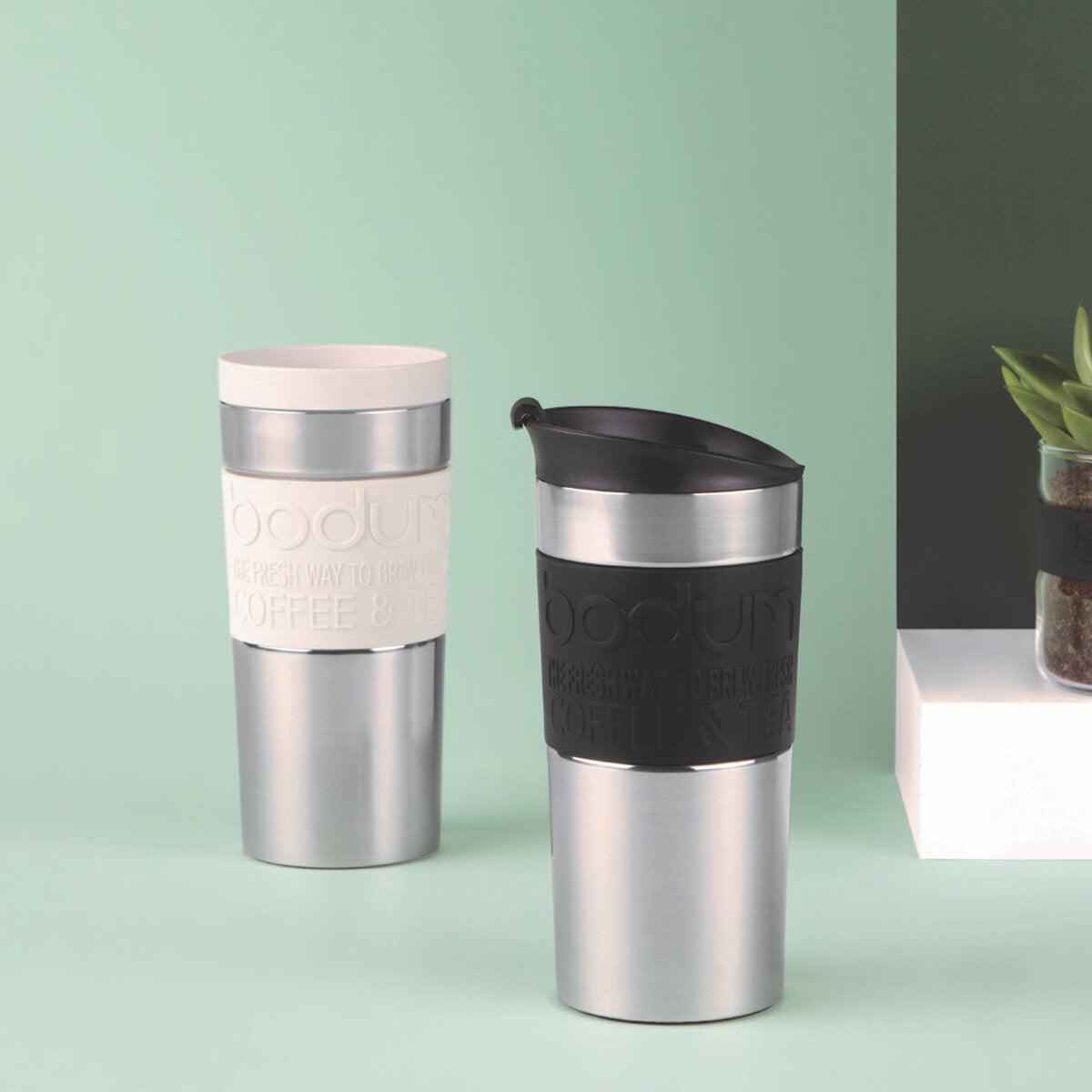 Bodum Stainless Steel Travel Mug (0.35L), 2 Pack in Two Colour Combinations - Nonynana