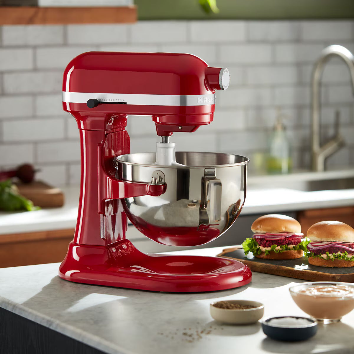 Kitchenaid Heavy Duty Stand Mixer 5.2L, Empire Red, 5KSM55SXXBER - Nonynana