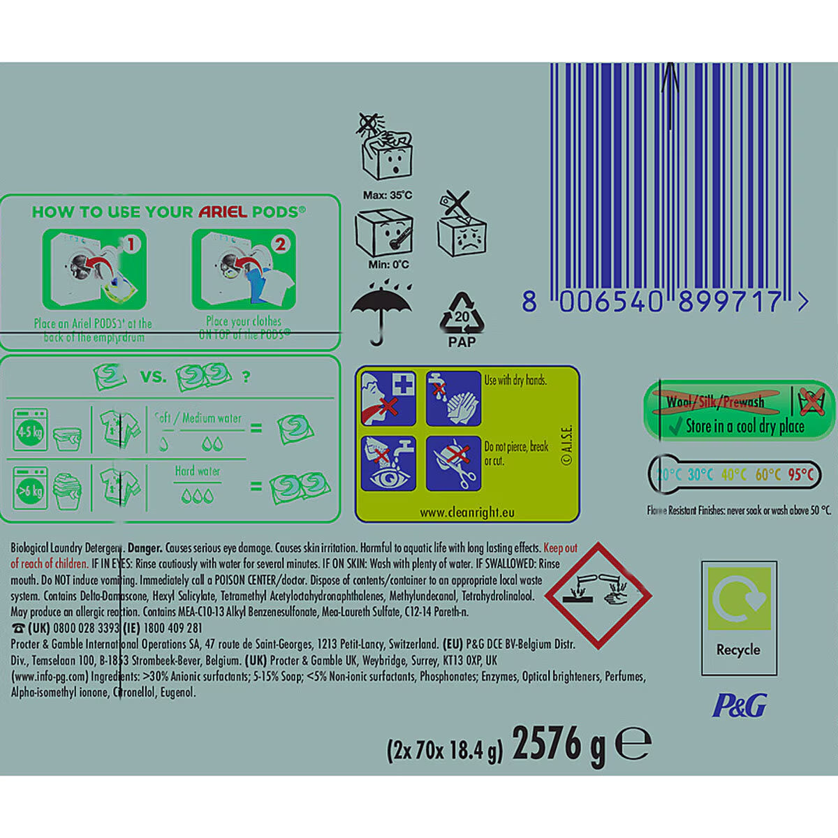 Ariel All in One Colour Pods, 140 Wash - Nonynana