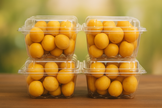 4 plastic containers of 500 grams each of yellow dates 